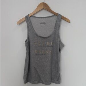 Danskin Heather Gray Sleep Tank – Gold Accents Lounge Top (Size Medium) 🌙✨